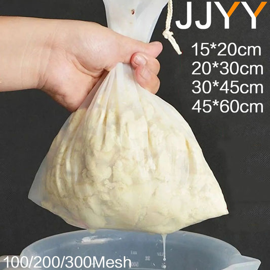JJYY 100/200/300 Mesh Nylon Filter Nut Milk Bag Net Yogurt Tea Beer